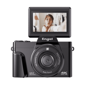 Cámara - Engel EC 3000 B, 13 MP (hasta 64MP interpolados), UHD 4K, Digital, Compacta,, 16x Zoom, Pantalla 3" Abatible, WiFi, Negro
